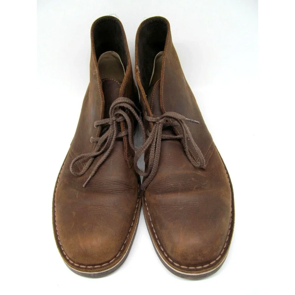 Clarks Bushacre Brown Leather 2-eye Chukka Boots Mens Size US 11.5 M  Made India